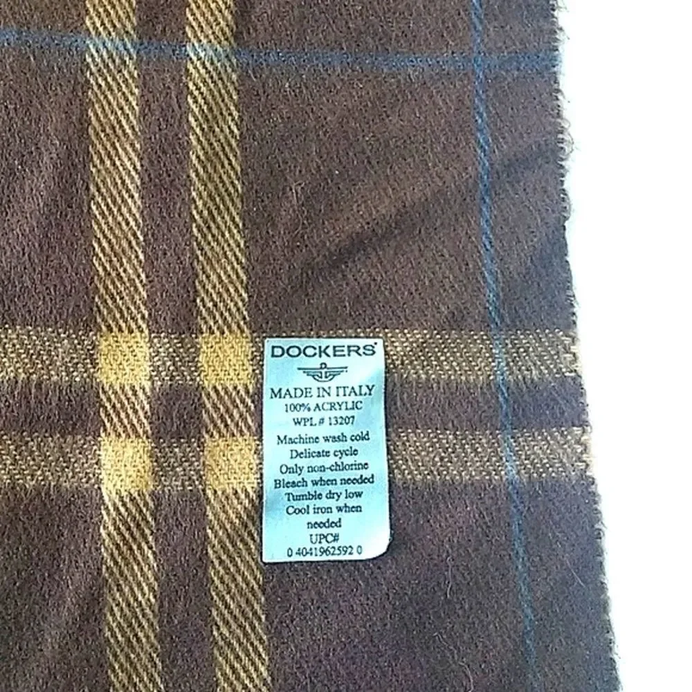 Dockers Acrylic Brown Tan Unisex Oblong Scarf